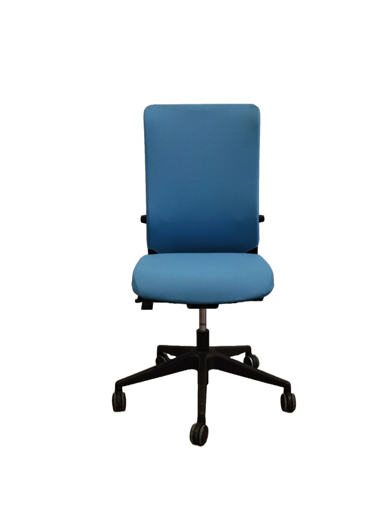Fauteuil de travail ligne S Eco- Neuf - Dossier tissus Bleu Assise tissus Bleu sans accoudoirs