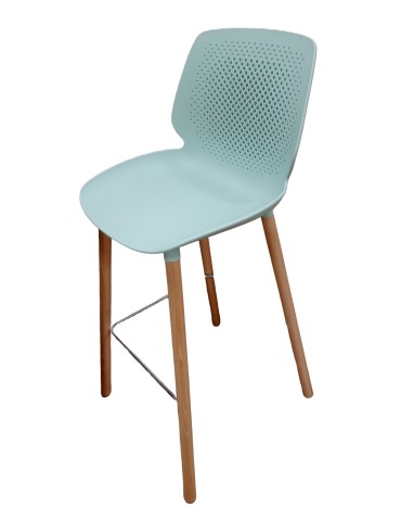 Tabouret haut coque  Inyo Dossier Dossier Polypropylène Vert d'eau / Assise Polypropylène Vert d'eau