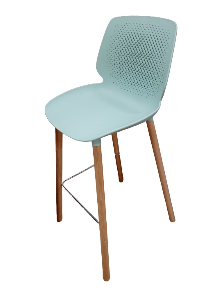 Tabouret haut coque  Inyo Dossier Dossier Polypropylène Vert d'eau / Assise Polypropylène Vert d'eau