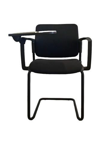 Chaise visiteur - Neuf - Tamaki piètement luge avec tablette écritoire - Dossier résille / tissus couleur  Assise tissus couleur