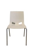 Chaise de collectivité Fondo - Neuf - Dossier polypropylène Blanc brillant / Assise polypropylène Blanc brillant