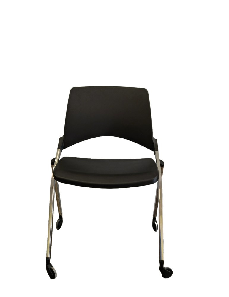 Chaise pliante CROOS - Assise polypropylène noir rabattable Dossier Polypropylène Noir