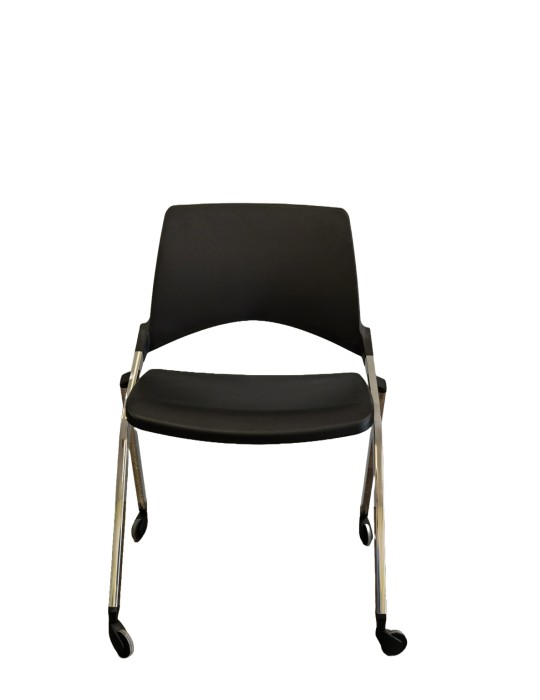 Chaise pliante CROOS - Assise polypropylène noir rabattable Dossier Polypropylène Noir