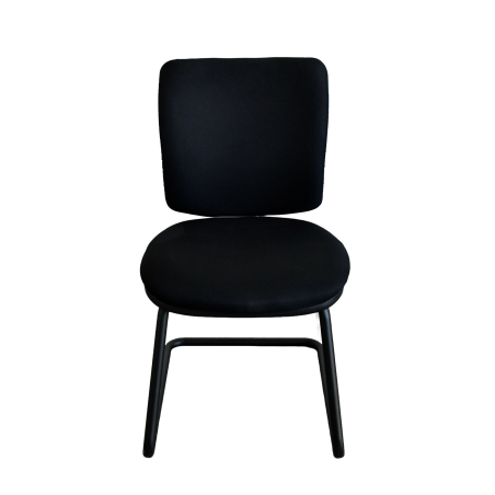 Chaise visiteur - Dossier  tissus Noir / Assise tissus Noir sans accoudoirs