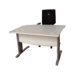 Bureau droit - Blanc/ Gris...