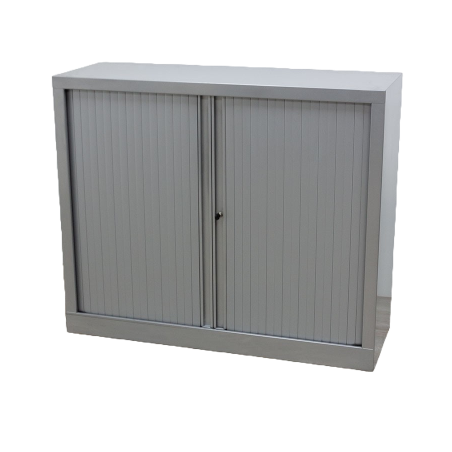 Armoire basse - Gris alu / Gris alu - L 120 x P 43 x H 100