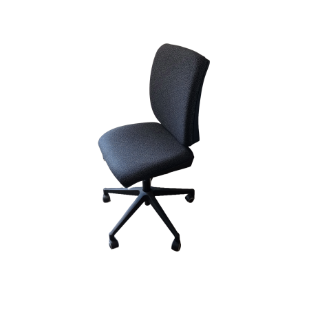 Fauteuil de travail - Dossier Fixe - 2nd choix - Tissus Noir chiné / Assise tissus Noir chiné