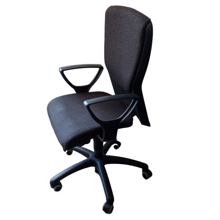 Fauteuil de travail - 2nd choix - tissus Noir chiné / Assise tissus Noir chiné