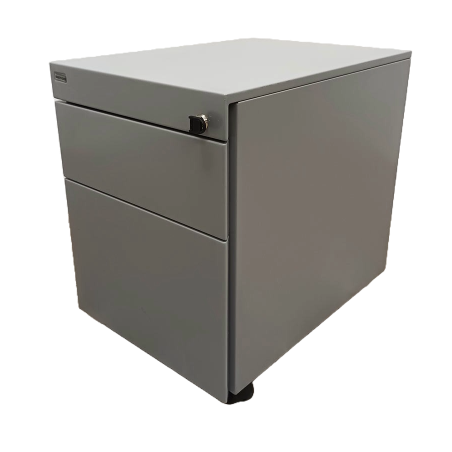 Caisson mobile métal - Gris alu / Gris alu - L 42 x P 58 x H 57cm