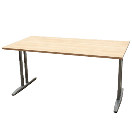 Bureau droit - Bouleau / Gris  - L 160 x P 80 x H 73.5 cm