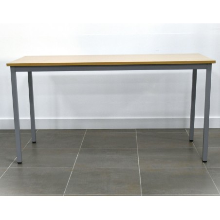 Table - Hêtre / Gris alu - L 140 x P 60 cm