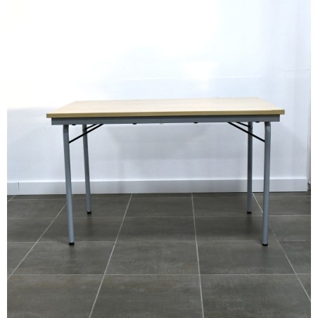 Table pliante - Hêtre / Gris alu - L 120 x P 80 cm Reconditionnée