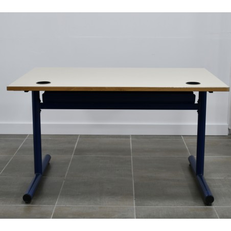 Bureau écolier - Beige / Bleu - 120 x 80 cm d'occasion