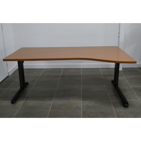 Bureau plan vague - Poirier / Noir - L 180 x P 80  cm