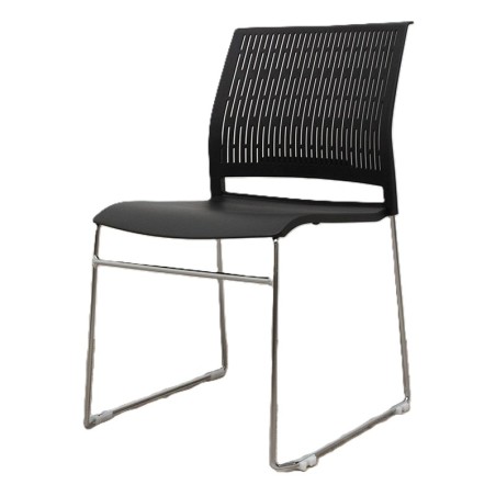 Chaise visiteur traineau - Assise polypropylène Noir / dossier polypropylène Noir Destockage