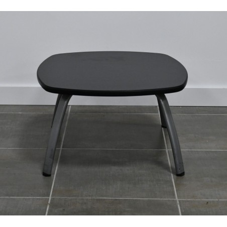 Table basse carrée - Noir / Gris alu - L 60  x P 60  cm