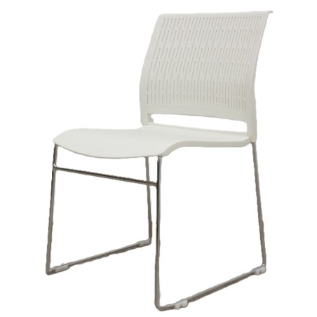 Chaise visiteur traineau - Assise polypropylène Blanc / dossier polypropylène Blanc Reconditionné