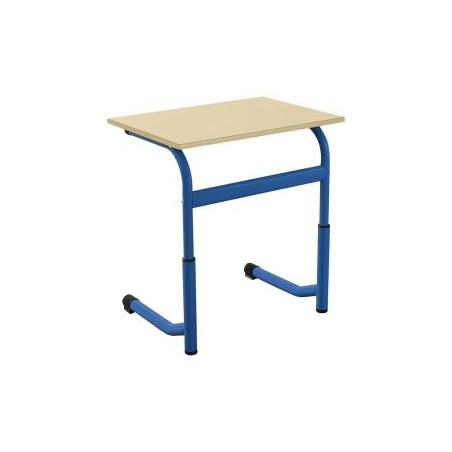 Table scolaire 2 places - réglable en hauteur T3 -T6 à dégagement latéral - Bleu Reconditionné