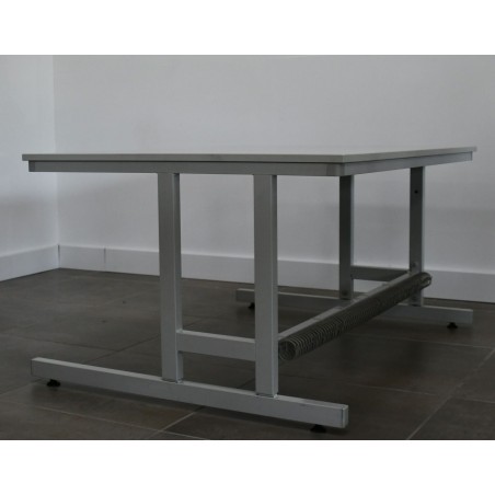 Bureau droit réglage manuel - Gris clair - L 100x P 80 cm Reconditionné