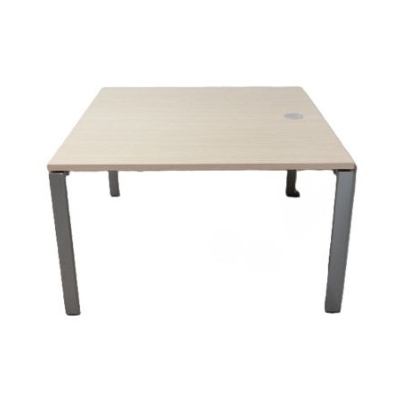 Table de réunion Gris / Chêne -L 120 x P 120 x H 72.5 cm - Reconditionnée
