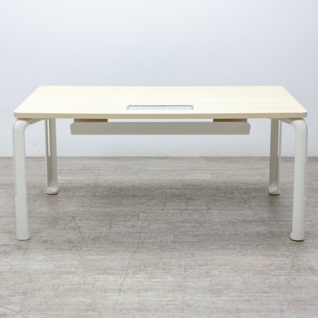 Bureau droit - Érable/Blanc - L 160 x P 80 cm - Reconditionné
