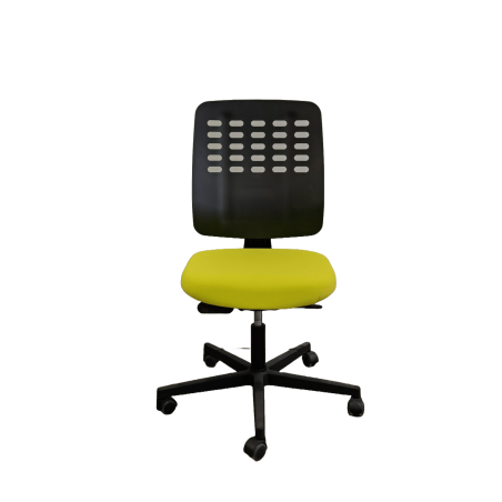 Fauteuil de travail - Hi pop - Neuf - Dossier polypro - Assise tissus Jaune