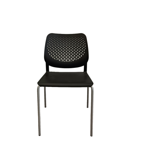 Chaise visiteur Calado 4 pieds  Dossier Polypro Noir / Assise Polypro Noir