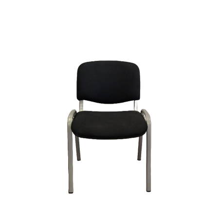 Chaise visiteur fabrication Française - Bingo - Dossier tissus Noir / Assise tissus Noir