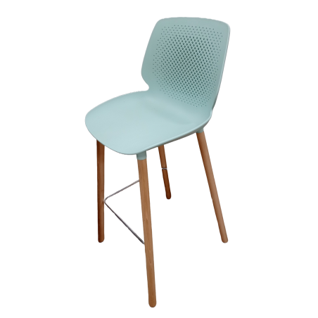 Tabouret haut coque  Inyo Dossier Dossier Polypropylène Vert d'eau / Assise Polypropylène Vert d'eau