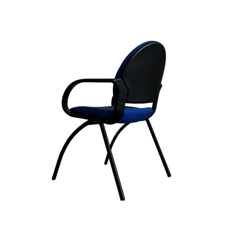 Chaise visiteur - Dossier tissus bleu / Assise tissus bleu