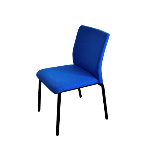 Chaise visiteur - Steelcase - Dossier tissus Bleu / Assise tissus Bleu