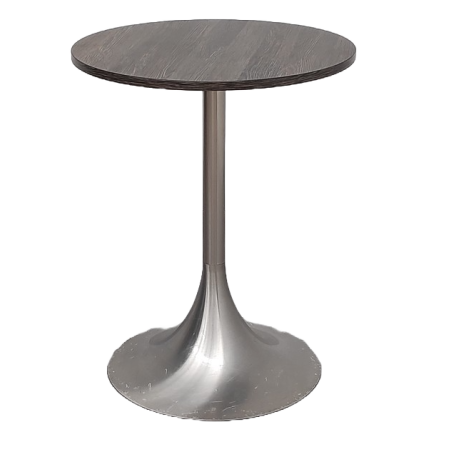 Table ronde -  Wengué/ Chromé - Ø L 60cm x H 76